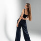 Straight-Leg Navy Pants