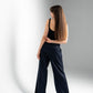 Straight-Leg Navy Pants